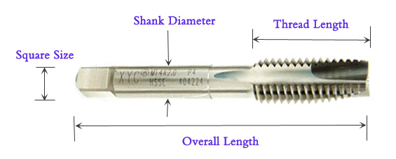 Spiral Point Taps Bright Finish, NO.4-40UNC to 5/18-11UNC